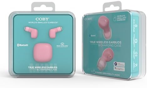 Coby Mini True Wireless Earbuds – Ultra-Compact Bluetooth Earbuds with 12-Hour Playtime, Built-in Microphone, and Lightweight Design for All-Day Comfort – Perfect for On-the-Go Music and Calls (White)