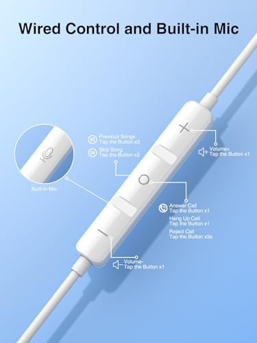 Elevate Your Audio Experience with LCdaymini USB C Earbuds – Premium Wired Headphones for i Phone 16, i Phone 15 Pro Max, Samsung Galaxy S25/S24/S23 Ultra & Google Pixel 9/8 – Immerse in High-Fidelity Sound, Enjoy Effortless Call Management with In-Line Microphone, Convenient Volume Control, and Ultra-Lightweight Design for All-Day Listening Comfort
