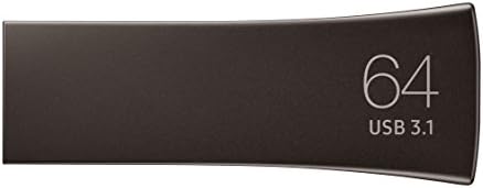 SAMSUNG BAR Plus 128 GB USB 3.1 Flash Drive – Ultra-Fast 400 MB/s Data Transfer, Rugged Metal Design for Maximum Durability, Ideal for Photos, Videos, and Music Storage, Enhanced Compatibility Across Devices, Sleek Titan Grey Finish