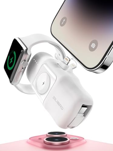 Travel Essentials Dual Mini Power Bank Set – 4500 m Ah Portable Charger for i Phone 14 & Apple Watch – Compact Fast Charging Solution in Sleek Black & White – Ideal Travel Accessory for On-the-Go Tech Users