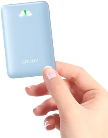 Ultra Slim ANOUV 10,000 m Ah Portable Charger – Fast Charging Power Bank with PD 22.5 W & QC 3.0 for i Phone and Android Devices – Lightweight External Battery for On-the-Go Charging Needs