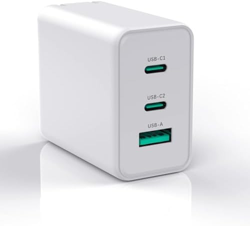 ROLADA 65 W Ga N USB-C Multi-Port Charger – Fast Charging Solution for Mac Book Pro/Air, i Phone 15 Pro Max, Galaxy S24/S23, and More – Compact and Efficient Wall Charger with 3 Ports for Ultimate Device Compatibility