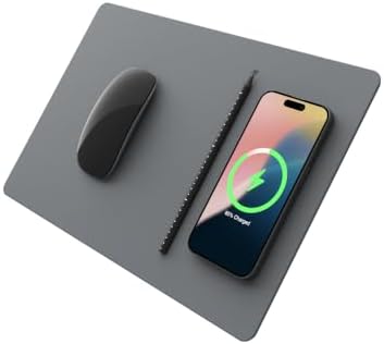 POUT H3 Midnight Blue Portable Qi Wireless Charging Mouse Pad – Effortless Device Charging Meets Sleek Workspace Efficiency for Laptops, i Phones, Air Pods & Samsung Galaxy – Lightweight, Non-Slip Design Enhances Productivity & Style