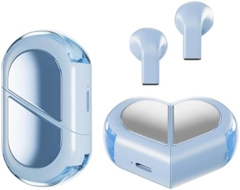 Stylish Rose Gold Heart Wireless Earbuds for Girls – Mini Bluetooth Earbuds Designed for Small Ears, Perfect for Kids & Women – Lightweight, Comfortable Fit with Superior Sound Quality for i Phone & Android, Ideal for Travel & Everyday Use