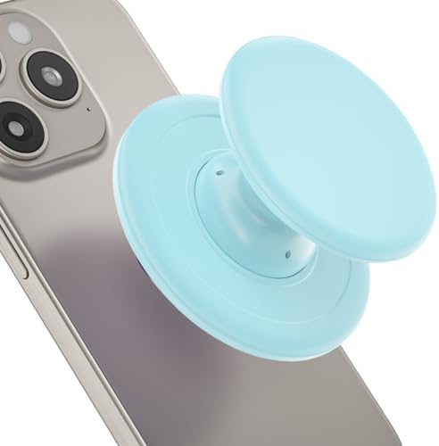 Magnetic Mag Safe Phone Grip Holder – Ergonomic Collapsible Stand for i Phone 12-16 Series, Transparent White Finish for Enhanced Style and Functionality, Secure Grip for Texting and Hands-Free Viewing, Lightweight and Portable Mobile Accessory