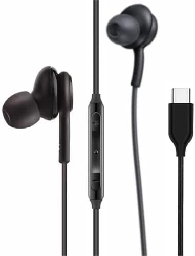 Elevate Your Sound Experience: 2024 Premium In-Ear Type-C Earbuds for Samsung Galaxy S24, S23, S22, S21, S20, Note 10 – High-Fidelity Stereo Headphones with Enhanced Bass, Integrated Microphone, and Easy Volume Control – Sleek Black Design for Comfortable All-Day Listening