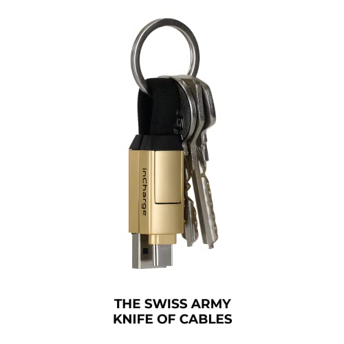 Versatile 6-in-1 Keychain USB Charger – Rolling Square In Charge 6 with USB C, Lightning, and Micro-USB Connectors for Fast Charging – Universal Compatibility for Smartphones and Devices – Compact, Durable Design with 15 W Output – Essential Portable Charging Solution for On-the-Go Power