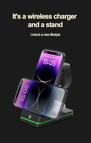 Ultimate 3-in-1 Wireless Charging Station for i Phone 16-11, Apple Watch & Air Pods – High-Speed Charger Dock for Seamless Device Power-Up (White, Enhanced Compatibility)