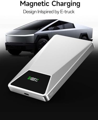 Mavulo Mag Safe Ultra-Slim 5000 m Ah Wireless Power Bank – Portable Charger with 18 W USB-C Fast Charging for i Phone 12-16 Series – Lightweight Design with LED Battery Indicator for Effortless On-the-Go Power Solutions