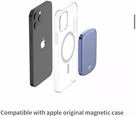 Magnetic Wireless Portable Power Bank for i Phone 12/13/Mini/Pro/Pro Max – 5000 m Ah Fast Charging Solution in Stylish Blue – Effortless Magnetic Alignment & Compact Design for On-the-Go Charging