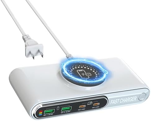 Revolutionary 6-in-1 USB C Charging Hub with LED Color Nightlight – 72 W 4-Port Magnetic Wireless Charger for Phones, Tablets, and Laptops – PD45 W and QC3.0 Fast Charging Technology for Ultimate Device Compatibility and Speed – Ideal for Home and Office Use Revolutionary 6-in-1 USB C Charging Hub with LED Color Nightlight – 72 W 4-Port Magnetic Wireless Charger for Phones, Tablets, and Laptops – PD45 W and QC3.0 Fast Charging Technology for Ultimate Device Compatibility and Speed – Ideal for Home and Office Use