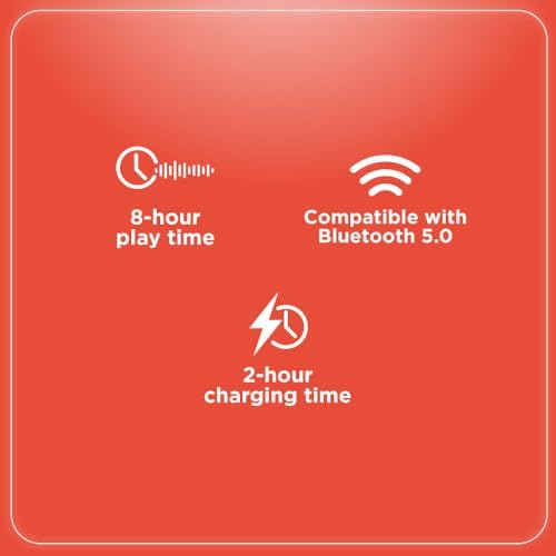 Experience Unmatched Sound Quality with Radio Shack Bluetooth 5.0 Over-Ear Headphones – 7-Hour Playback, Ergonomic Cushioned Comfort, and Durable 300 m Ah Battery in Stylish Black/Red for Ultimate Wireless Freedom and Uninterrupted Listening