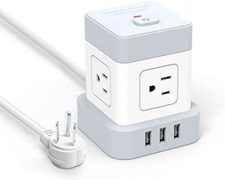 Baykul 10 ft Power Strip Cube with 4 AC Outlets & 3 USB Ports – Compact Surge Protector for Home, Office, and Travel – Space-Saving Flat Plug Design for Enhanced Convenience and Fast Charging Baykul 10 ft Power Strip Cube with 4 AC Outlets & 3 USB Ports – Compact Surge Protector for Home, Office, and Travel – Space-Saving Flat Plug Design for Enhanced Convenience and Fast Charging