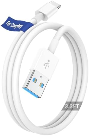 Car Carplay Cable for Apple iPhone 16 15 Pro Plus Max Plus, [3-Pack,3.3FT+3.3FT+3.3FT] USB A to USB C for Carplay USB C Cord, USB C Cable for iPad Pro/Air/Mini,Samsung Galaxy Car Charger Cable Cord – Enhanced Compatibility and Speed