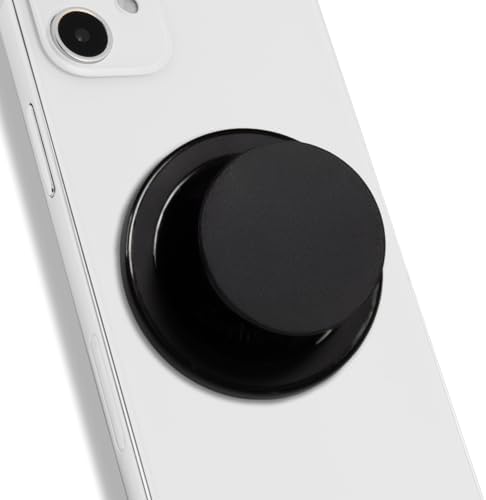 Sleek Matt Black Collapsible Phone Grip & Stand – Ergonomic Magnetic Holder for Secure Device Control & Hands-Free Viewing – Stylish All-Black Design for Enhanced Compatibility & Portability