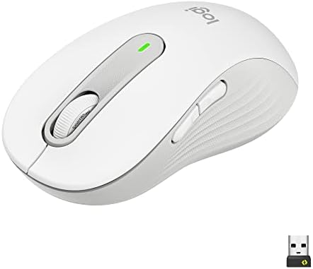 Logitech Signature M650 L Wireless Mouse for Large Hands – Ergonomic Comfort, 2-Year Battery Life, Silent Click Technology, Customizable Functions, Bluetooth Compatible with PC/Mac/Chromebook – Elegant Off White Finish for Professional & Casual Use