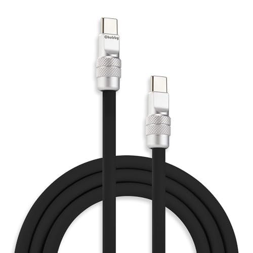 Chubbycable Chubby 2.0 Premium Fast Charging Cable – 240 W Power Delivery, 4.9 ft Type-C to Type-C Silicone Cord, Tangle-Free Design in Eye-Catching Red for Optimal Data Transfer and Enhanced Durability
