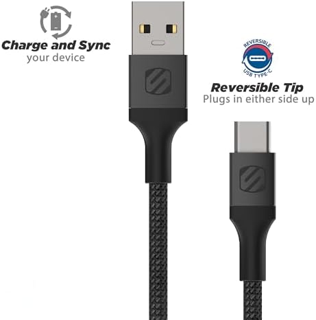 Scosche HDCAB4-SP Heavy-Duty 4-ft USB to Type-C Charging & Sync Cable – Fast, Durable, and Tangle-Free for Seamless Device Compatibility and Optimal Performance