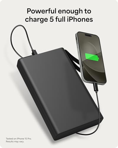Mophie Powerstation Mini 5,000 m Ah Portable Power Bank – Ultra-Fast 20 W USB-C PD Charger for Rapid Device Recharging, Compact Pocket-Sized Design with LED Battery Indicator, Includes USB-C Cable for Instant Connectivity, Essential Travel Accessory for On-the-Go Smartphone Power