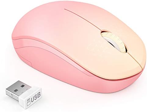 Light Blue Wireless Mouse – Ultra-Quiet 2.4 GHz Noiseless Computer Mouse with USB Receiver for Seamless Windows Experience – Portable, Ergonomic Design for Home, Office, or Travel