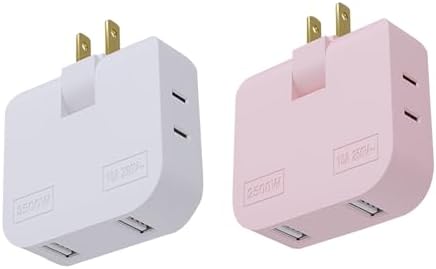Ultra Slim 3-Way Plug Extender with 360° Rotatable Socket – Compact Travel AC Adapter Splitter for Home and On-the-Go Charging in Stylish Blue and Pink – Lightning-Fast Power Delivery with Superior Compatibility for All Devices
