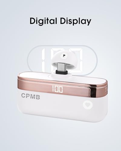 Compact 5,000 m Ah Portable Charger with 22.5 W Fast Charging – Sleek Power Bank with Digital Display for i Phone 16/15, Samsung, LG, Google & More – Ultimate Compatibility for On-the-Go Power Solutions