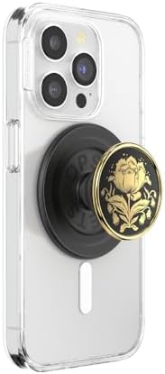 Magnetic Pop Grip for Mag Safe – Elegant Enamel Rose Noir | Multifunctional Phone Stand with Secure Grip & Customizable Swappable Top | Effortless Hands-Free Viewing Kickstand | Wireless Charging Compatible Accessory for Enhanced Smartphone Usability