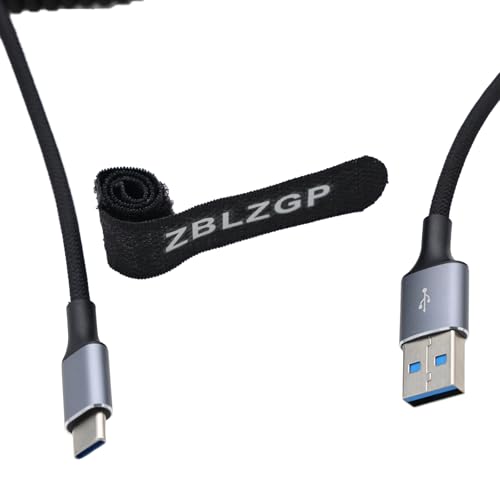 Nylon Braided USB C to USB A Cable for Fast Charging & High-Speed Data Transfer – Perfectly Compatible with Fujifilm X-T4, Blackmagic PCC 4 K, Atomos Ninja V, and DJI Drones – Durable, Tangle-Free Design for Professionals & Creatives
