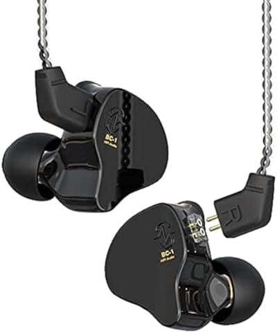 KZ ZSN PRO X Dual Driver Earbuds – Hi-Fi Stereo Headphones with Balanced Armature & Dynamic Driver, Ergonomic Comfort for Optimal Listening, Detachable Cable & Built-In Microphone, Perfect for Audiophiles & Everyday Use – Golden Finish