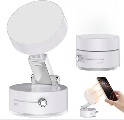 Car Phone Holder, Vacuum Suction Magnet Phone Holder, Industrial-Strength Suction Cup Phone Mount H Older for Smooth Surface Metal, Glass, Wall, Mirror & Car Window | Portable,Wireless, White – Enhanced Compatibility and Speed