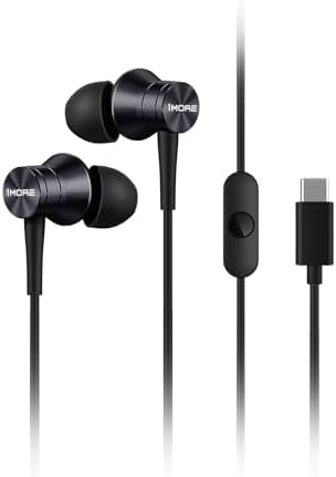 Dual Pack 1 MORE USB-C Earbuds – Premium Noise-Isolating In-Ear Headphones for i Phone 15 & Pixel 10 – High-Fidelity Sound with Built-In Mic, Lightweight Aluminum Design, and Tangle-Free Kevlar Cable – Perfect for Sports, Commuting, and Everyday Use with Extra Comfort Tips for a Custom Fit