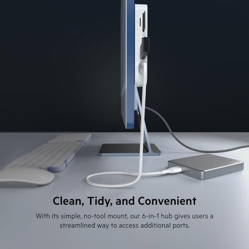 Belkin USB-C 6-in-1 Multiport Hub – Versatile Docking Station with HDMI, Micro SD Reader, and Powered USB Ports for Seamless Connectivity – Perfect for Mac, Chromebook, i Mac, and PC Users – Lightweight & Stylish Design for On-the-Go Efficiency