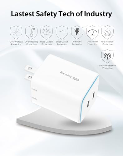 High-Speed Dual-Pack 45 W USB C Charger with 100 W Type C Cable – Ultimate Fast Charging Solution for i Pads, Samsung Galaxy S24/S25, i Phones, and Google Pixel – Compact Power Delivery for Home & Travel with Enhanced Safety Features