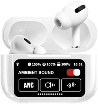 A9 Pro Black Wireless Bluetooth Earphones – Cutting-Edge Touch Screen Noise Cancelling Sports Earbuds with IPX4 Waterproof Protection, Advanced 5.4 Bluetooth Connectivity, and Ergonomic Comfort for Unmatched Audio Performance During Workouts and Daily Activities