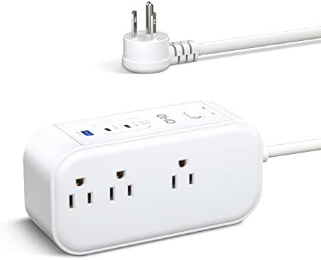 10 FT USB C Surge Protector Power Strip with 6 AC Outlets & 3 Fast Charging USB Ports – Ideal Travel Charging Station with Overload Protection, Flat Plug Design, and Wall Mount Capability for Home Office & Dorm Use – 1875 W/15 A Enhanced Safety & Speed