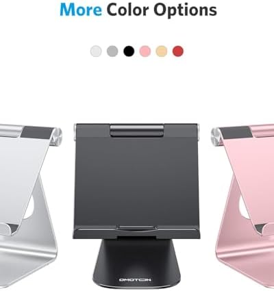 Ergonomic Adjustable Aluminum Tablet Stand – Versatile Cradle for i Pad & Samsung with Multi-Angle Viewing – Perfect for Enhanced Comfort and Productivity at Home, Office, or On-the-Go – Durable, Lightweight Design for All Tablets Up to 13 Inches