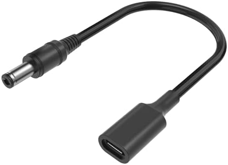 USB-C to 5.5mm x 2.1mm Barrel Jack Cable for Power Tool Chargers and Printers, USB-C Female Input to DC 5.5×2.1mm Power Cable, 100cm, Black (3 Pack) – Enhanced Compatibility and Speed