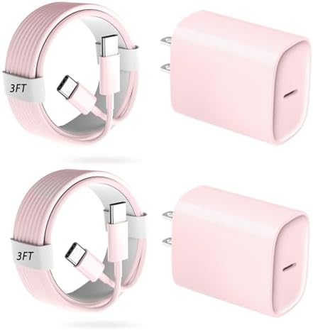 Unlock Rapid Charging Efficiency with the 20 W USB-C Power Adapter and 10 ft Cable – Ideal for i Phone 16, 15 Pro, and Galaxy S24 for Ultimate Portability and Convenience