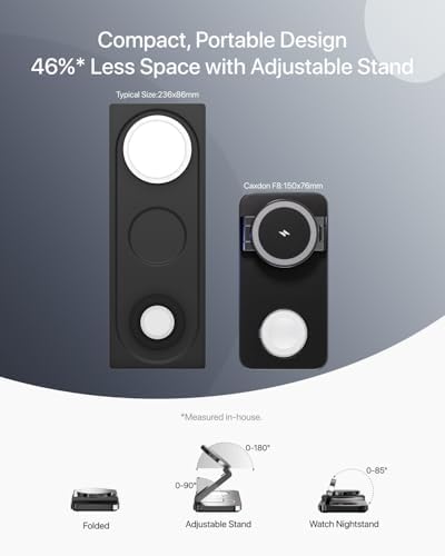 Revolutionize Your Charging Setup with the Ultimate 3-in-1 Wireless Charging Station: Qi2 Magnetic Technology for i Phone 16 Series, Apple Watch Compatibility, and Air Pods Power Hub in Sleek Black – Experience Fast, Efficient, and Tangle-Free Charging for All Your Apple Devices