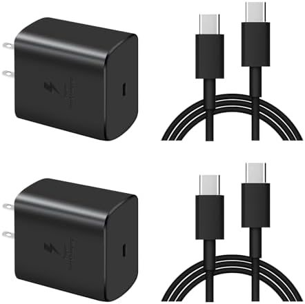 Ultra-Fast 45 W USB-C Charger with 6 FT Cable for Samsung Galaxy S25/S24/S23/S22 Series – High-Power Charging Block for Tablets & Smartphones with Safety Features, Compact Design, and Enhanced Compatibility for Quick Device Recharge