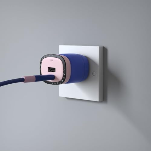 CASETi FY Powerthru 33 W Fast Charger – Compact Dual Port Wall Adapter in Stylish Pink/Blue for Lightning-Fast Device Charging with Advanced Safety Features and Universal Device Compatibility