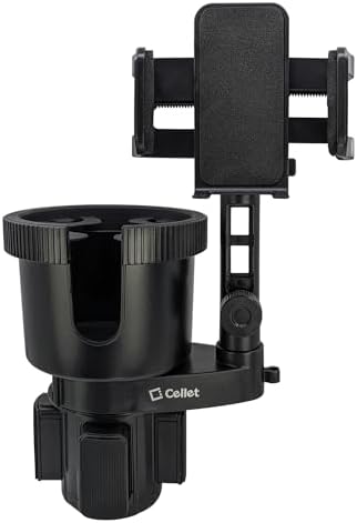 Revolutionary Car Cup Holder Phone Mount with Integrated Snack Tray – Ultimate Compatibility for i Phone, Samsung Galaxy, LG, Moto & Google Pixel – Hands-Free Convenience & 360-Degree Rotation for Safe Driving Enjoyment