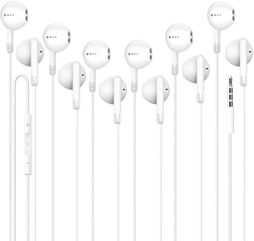 High-Fidelity 6 Pack Wired Earbuds – Immersive Heavy Bass Headphones with Superior Noise Isolation for i Phone, Android, and Laptops – Ergonomic In-Ear Design for All-Day Comfort and Crystal-Clear Sound – Perfect for Commuters, Fitness Enthusiasts, and Music Lovers