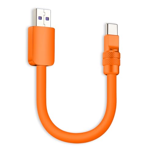 chubbycable Cute Chubby – 240W Short USB-C Cable Power Bank Fast Charging Cable Silicone Charger Cord Compatible with iPhone 16/15 Series, Desert Titanium+Desert Titanium, Type-C to Type-C, 20 inch – Enhanced Compatibility and Speed