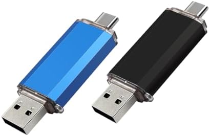 Unlock Effortless Data Management with the 2-Pack 64 GB USB C Flash Drive – Fast Dual Compatibility Type C & USB A Memory Stick for Ultimate Storage Flexibility – Sleek Black & Blue Design for Portable File Backup and Transfer Solutions