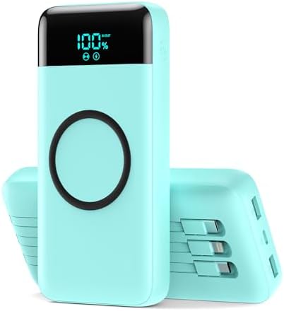 Ultimate 40800 m Ah Multi-Device Wireless Power Bank with Integrated Cables – 15 W Fast Charging Hub for i Phone 16/15/14/13/12 and Samsung Galaxy Series – Exceptional Portability, PD QC 4.0 Technology, LCD Indicator, Lightweight Design for Effortless On-the-Go Power Solutions – Unrivaled Compatibility and Safety Assurance