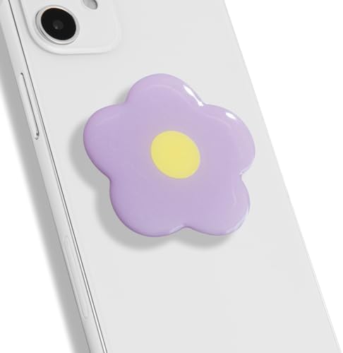 Vibrant Violet Daisy Mag Safe-Compatible Collapsible Phone Grip Stand – Stylish and Portable Mobile Accessory for Effortless Control and Enhanced Stability