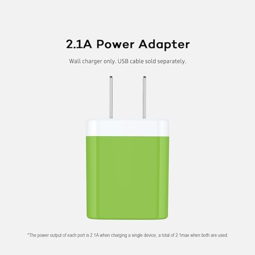 AILKIN Dual Port USB Wall Charger 2-Pack – 2.1 A Fast Charging Adapter for i Phone 15/14/13/12/11 Pro, Samsung Galaxy S23/S22/S21 – Compact Power Block with Quick Charge Technology – Universal Compatibility & Safety Features for Home and Travel