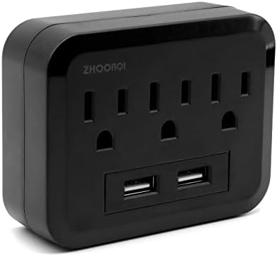 ZHOORQI 6-Outlet Multi Plug Extender with USB-C Fast Charging – Compact Surge Protector for Home, Office & Travel – Versatile Wall Charger with Enhanced Safety Features and Sleek Design for Effortless Device Connectivity