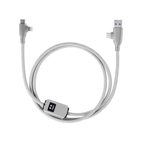 Sustainable 3-in-1 Fast Charging Cable – Multi-Connector USB, USB-C & Lightning for 100 W Rapid Power Delivery – Durable 1-Meter Length for All Smartphones & Devices – Eco-Conscious Charging Solution for Home and Travel